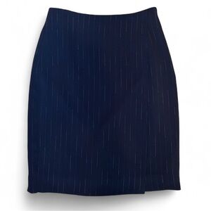 MM Lafleur Black Classic Pinstripe Pencil Skirt